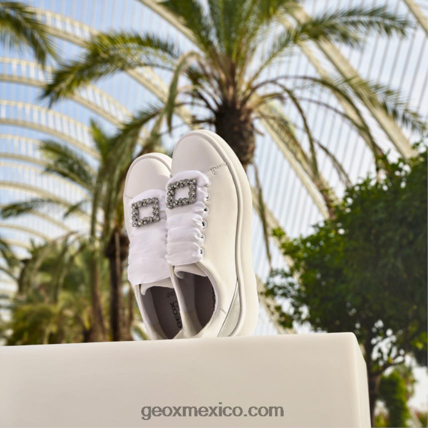 esferica ec41 mujer plata blanca Geox L846PZ267