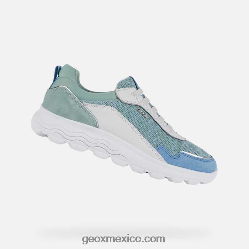 mujer esferica blanco verde Geox L846PZ18