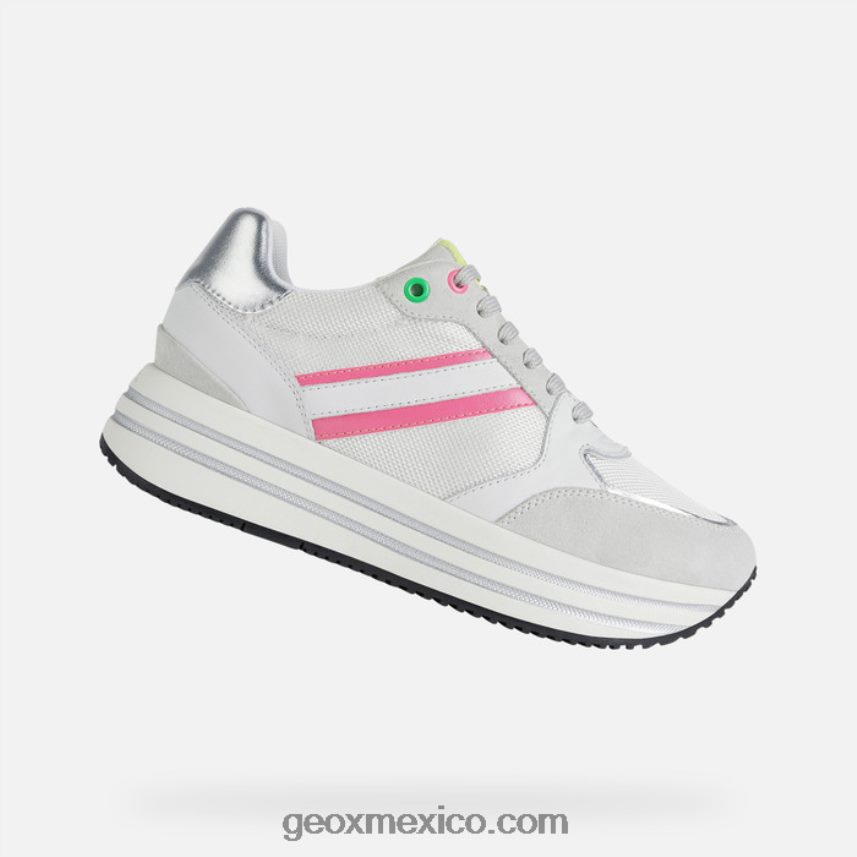 mujer kency blanco/fucsia flúor Geox L846PZ398