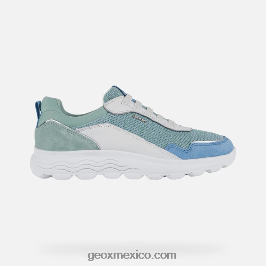 mujer esferica blanco verde Geox L846PZ18
