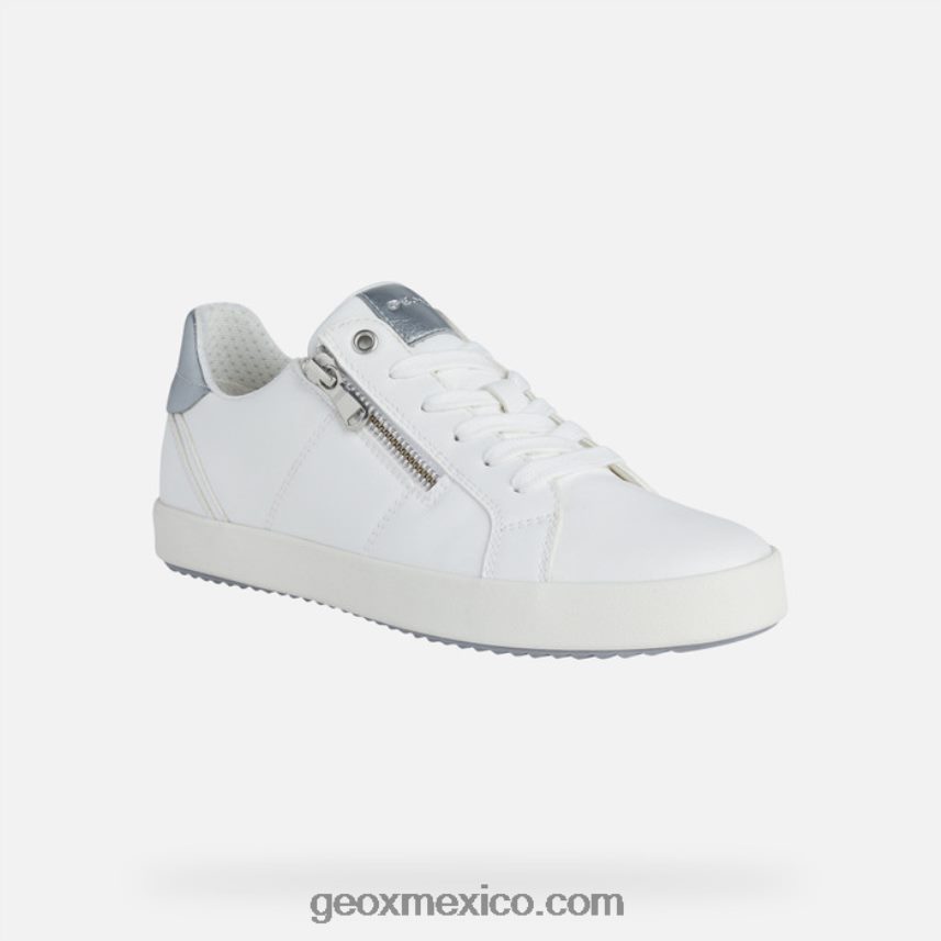 mujer rubia plata blanca Geox L846PZ493