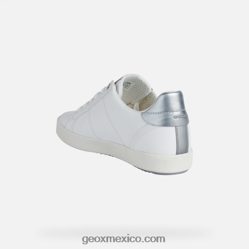 mujer rubia plata blanca Geox L846PZ493