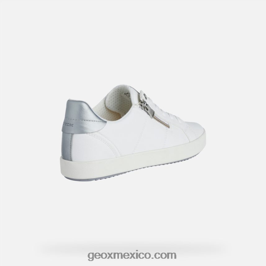 mujer rubia plata blanca Geox L846PZ493