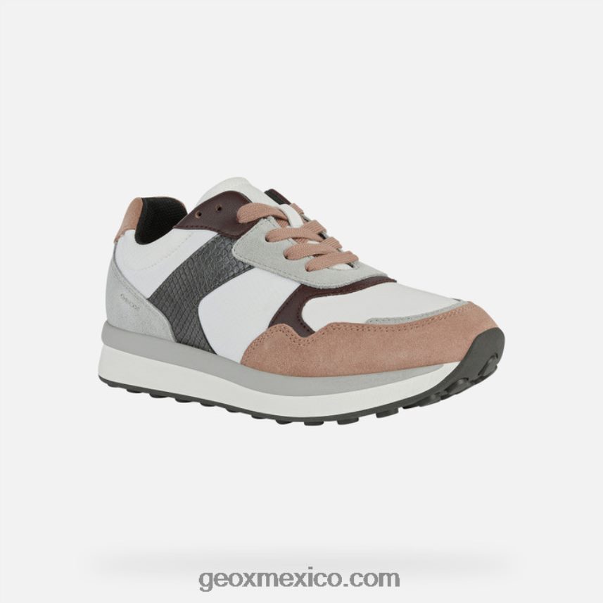 mujer runntix blanco/rosa oscuro Geox L846PZ378