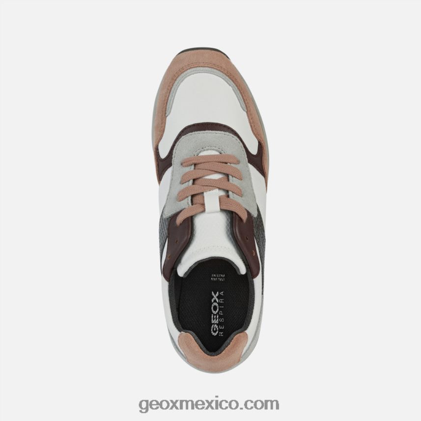 mujer runntix blanco/rosa oscuro Geox L846PZ378